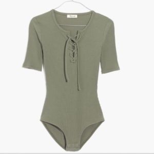 Moving Sale!!!  Ribbed Lace Up Bodysuit